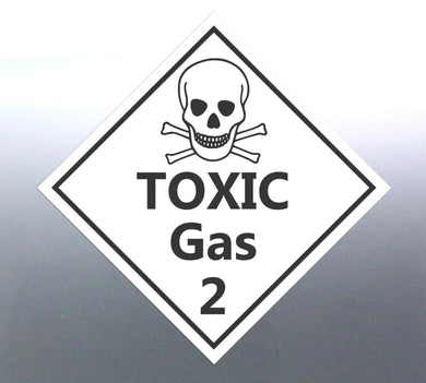 50 of 22cm Toxic Gas number 2 Sticker vinyl HAZMAT