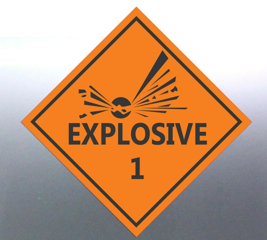 150 mm Explosive sign 1 Decal Safety Material oran