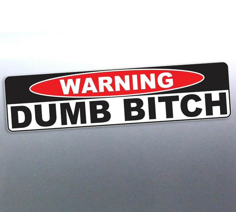 Warning DUMB BITCH funny Crazy car Vinyl Sticker 2