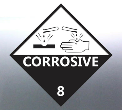 4x 15cm Corrosive 8 Decal Danger Hazardous Materia