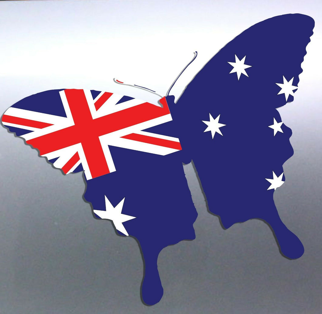 Australia Flag Butterfly Sticker vinyl cut 140 x 1