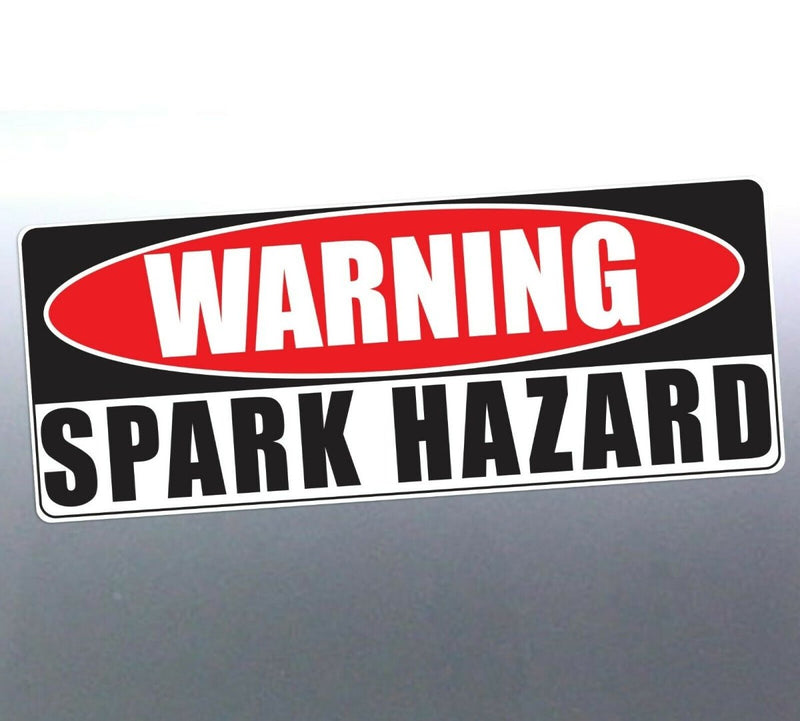 Warning Spark Hazard Sticker 200x70 mm design vinyl