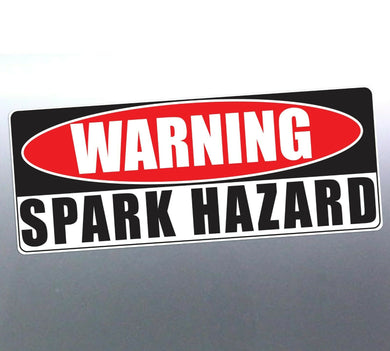Warning Spark Hazard Sticker 200x70 mm design vinyl