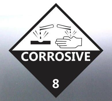 4x 22cm Corrosive 8 Decal Danger Hazardous Materia