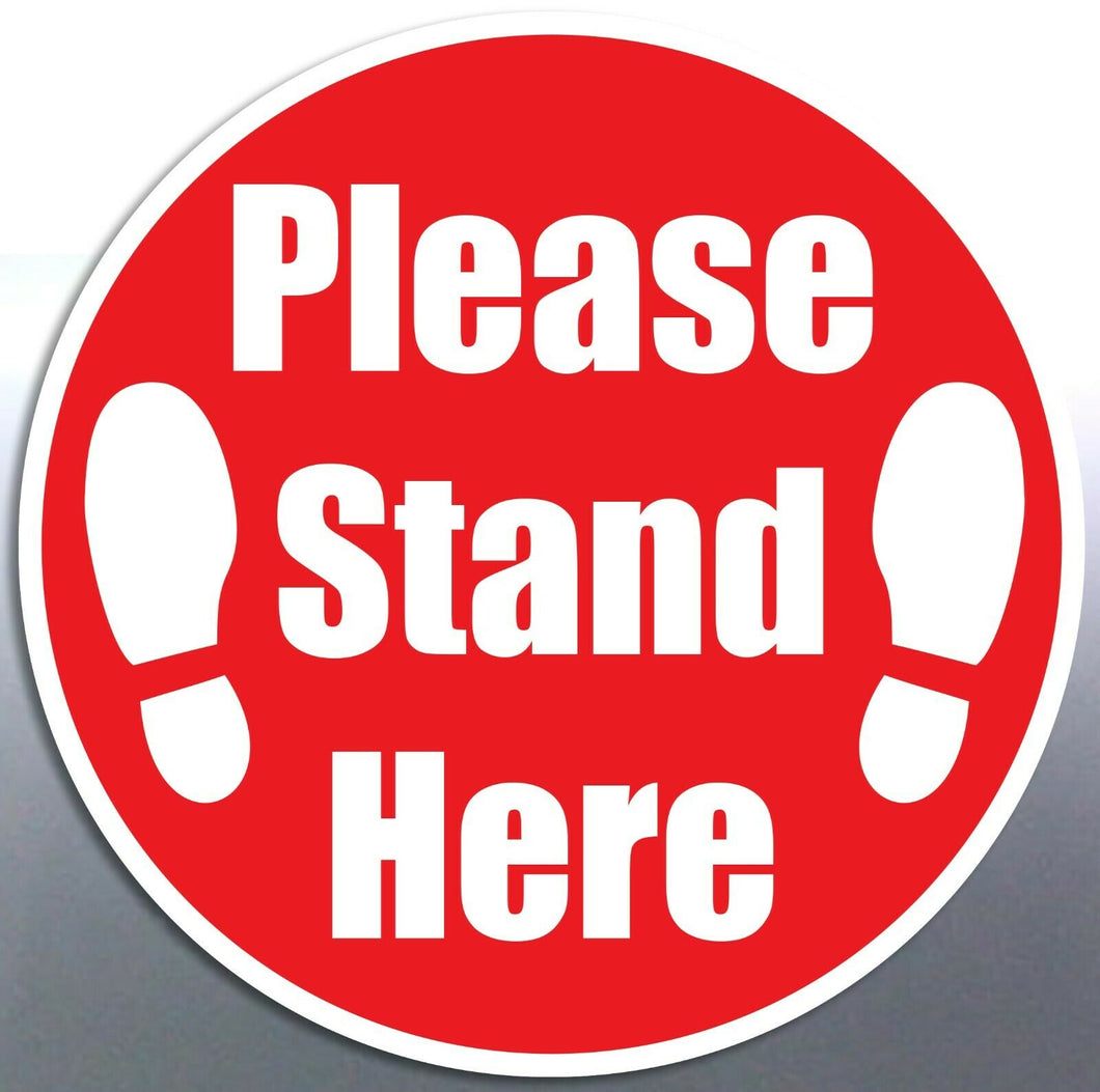 5 Please keep your distance Stand here floor design