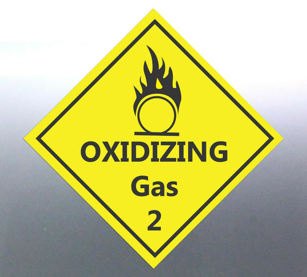 4x22cm Oxidizing gas Class 2 Decal Safety Material