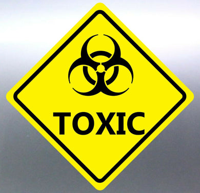 100 at 150 mm Toxic Sticker yellow vinyl HAZMAT Ha