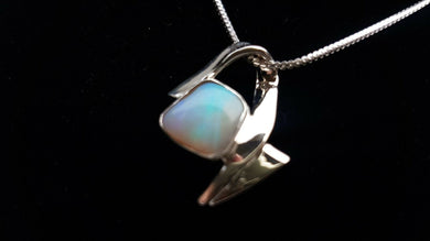 Solid Opal lightning ridge Sterling silver pendant