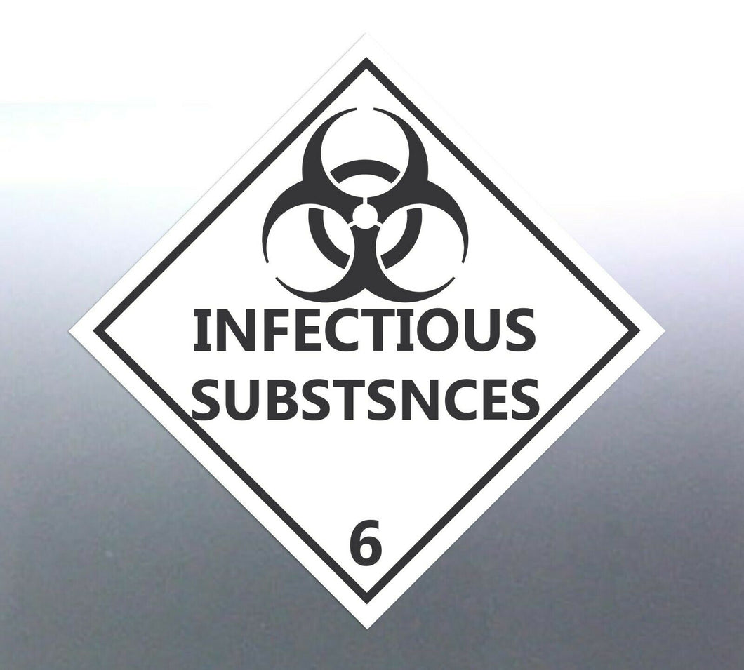 4x15cm Infectious substances 6 Decal Safety Materi