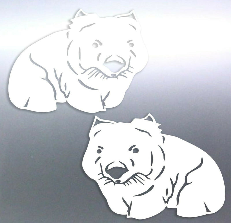 Mirrored pair of Cute Wombat decal Australian Anim