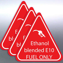 Load image into Gallery viewer, 3 Ethanol-blended  91 fuel ONLY sticker red and wh
