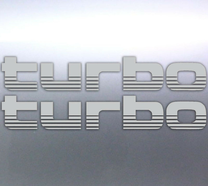 2x Silver TURBO Stickers Toyota Landcruiser 4WD decal