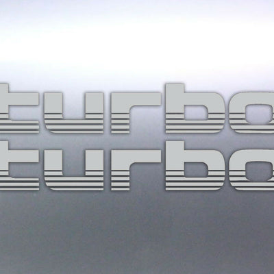 2x Silver Turbo Stickers | 4WD 4x4 Decal | High-Quality Vinyl Cut | Weatherproof & Durable