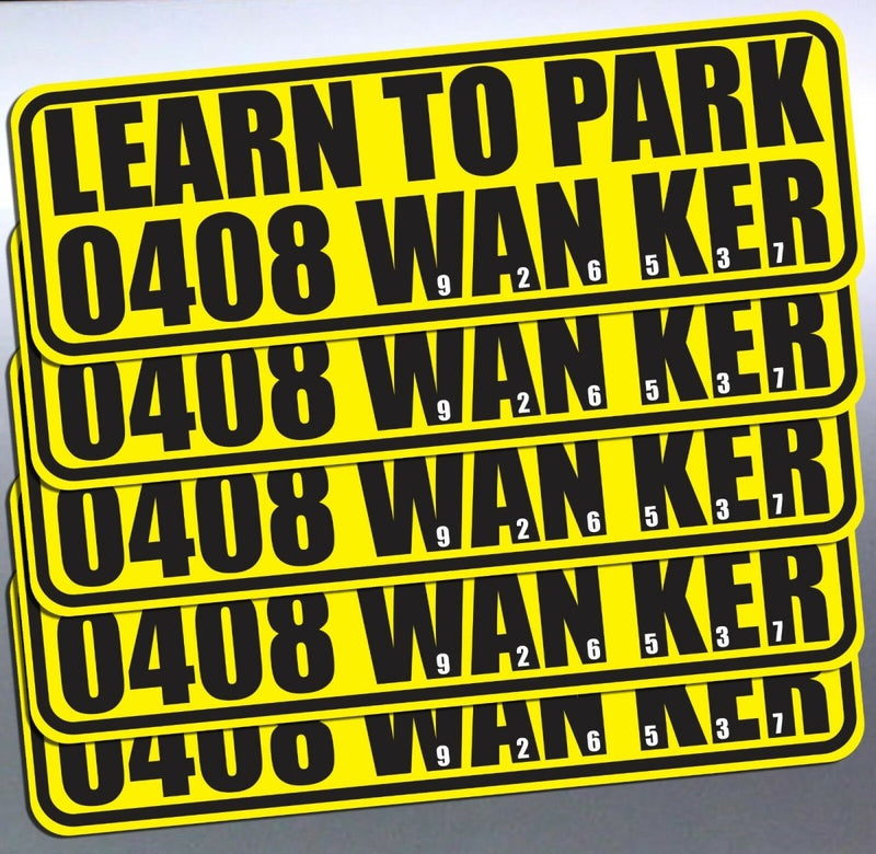 10 LEARN TO PARK WANKER Sticker prank Funny car Vi