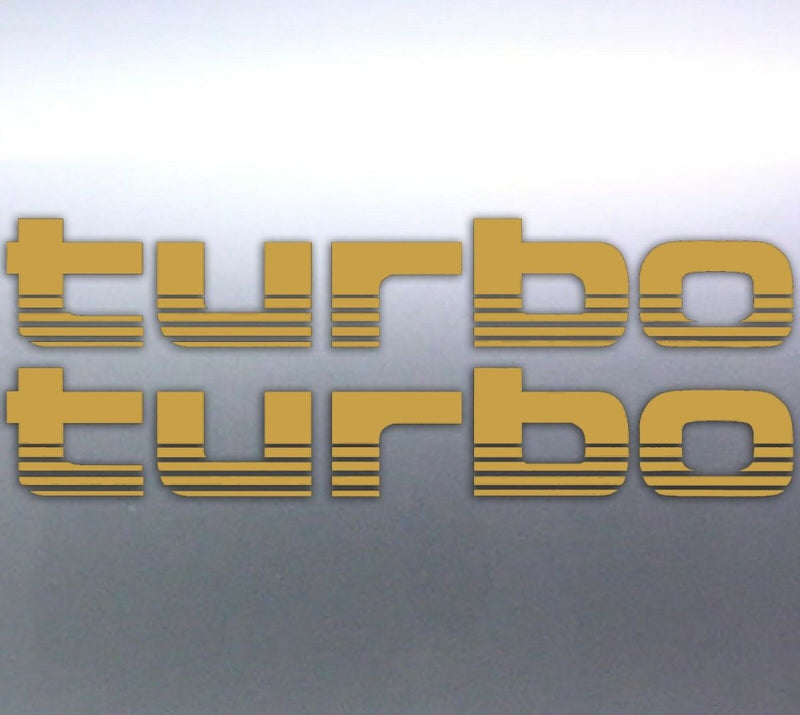 2 x Gold TURBO Stickers Toyota Landcruiser 4WD 4x4