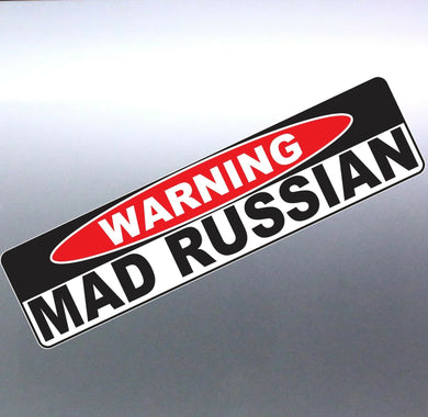 Warning Mad Russian Sticker soviet union fun funny