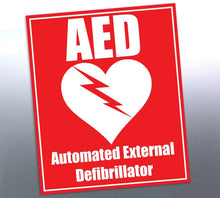 Load image into Gallery viewer, 10 of AED vinyl sticker 180mm red truck window Aut
