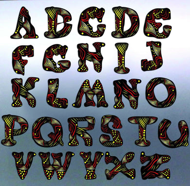 Your Custom word, text in Aboriginal Font vinyl cu