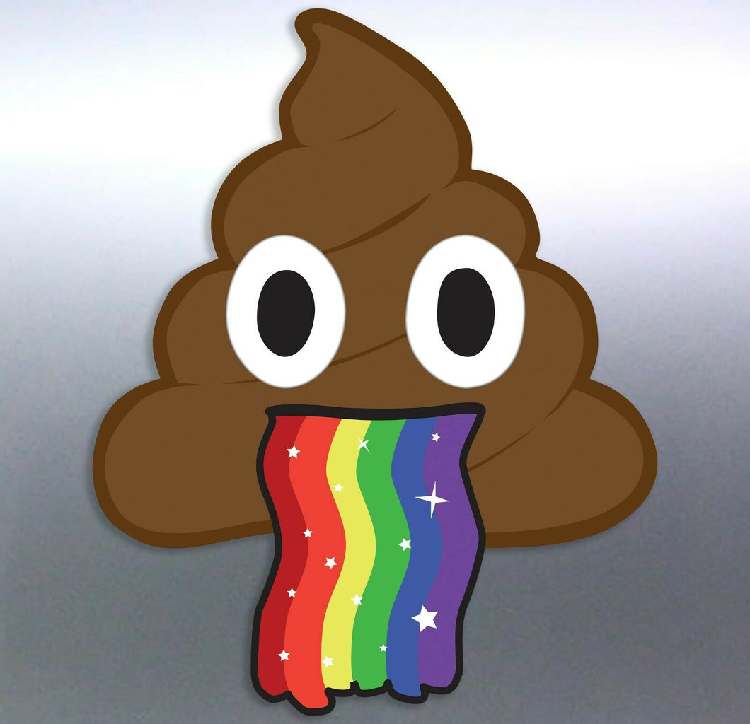 Emoji poo sticker throwing up poop rainbow funny 1