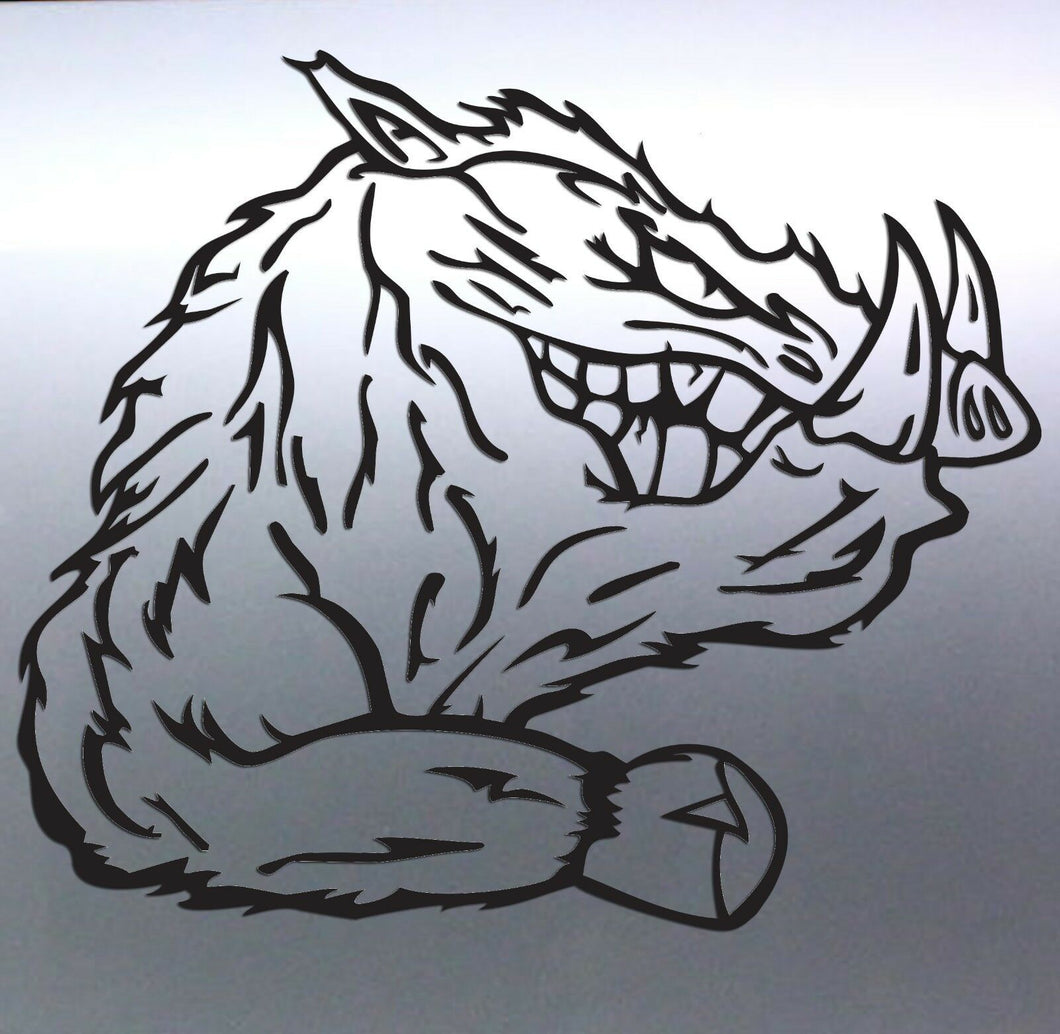 Beast pig vinyl cut sticker boar warthog Large 4X4