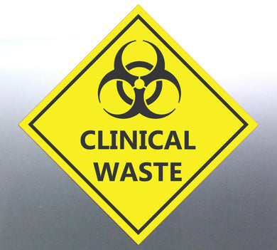 4x15cm Clinical Waste Decal Safety Material yellow