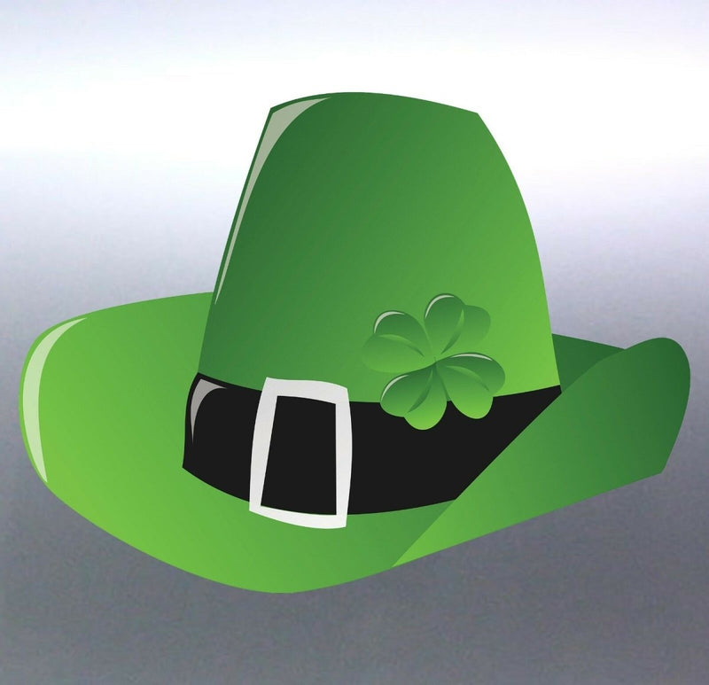 Irish Hat Sticker 105x140mm st Patrick's day 4 lea