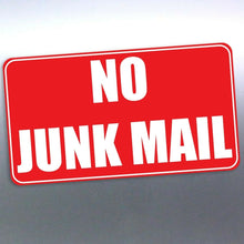 Load image into Gallery viewer, No junk mail sticker Vinyl Cut 50x90 mm red newspa
