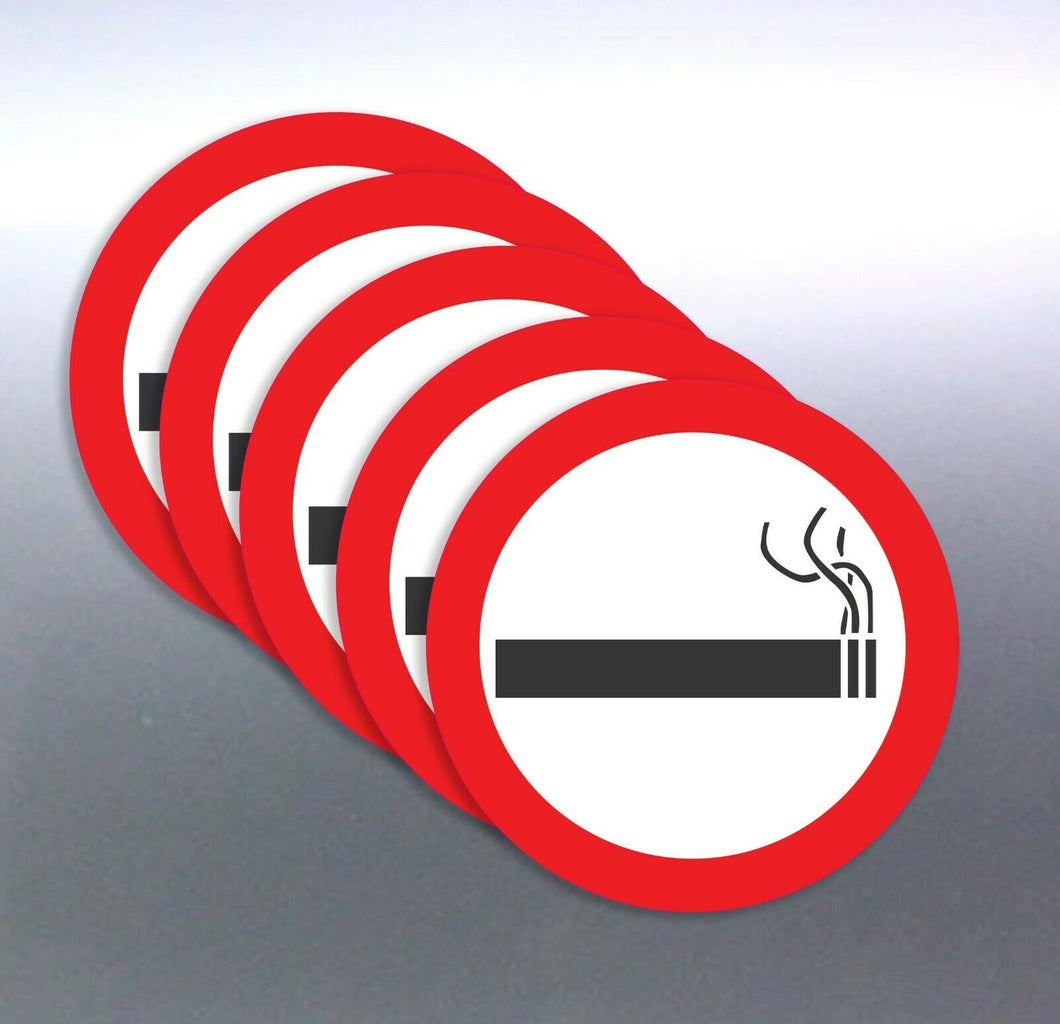 5 Smoking allowed Vinyl cut Sticker 100mm round wa