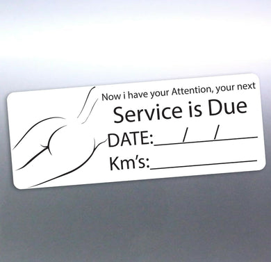 16 Next Service due stickers 65x25mm your attention labels