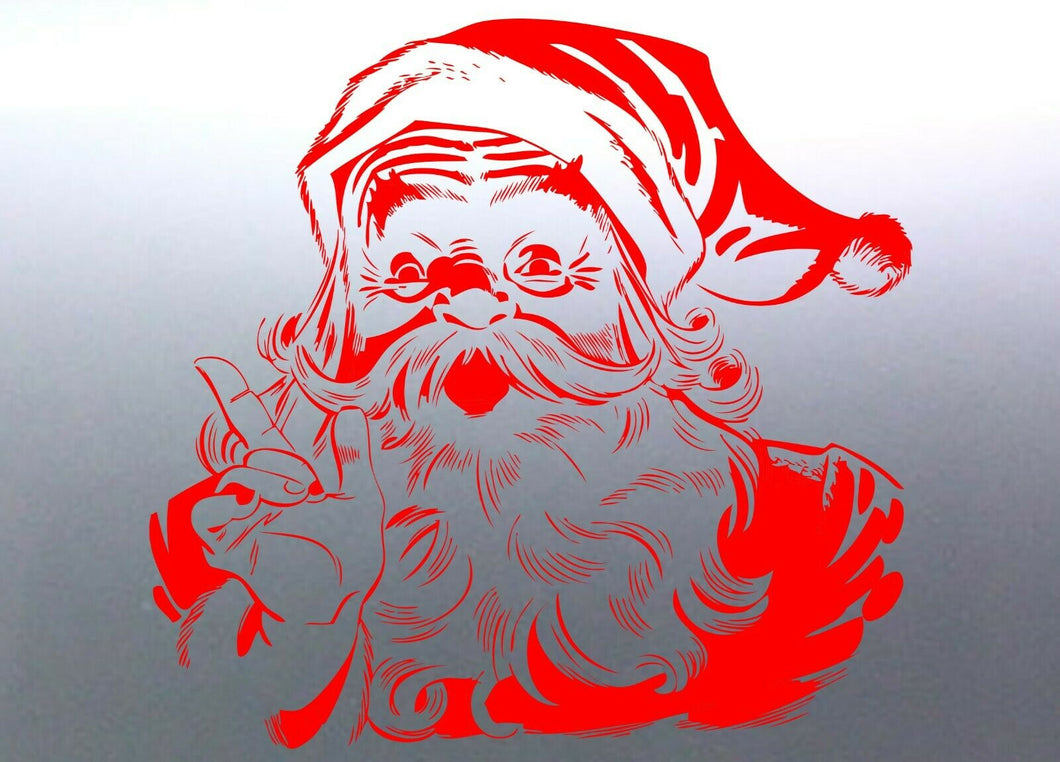Santa vinyl cut decal for window or door red stick