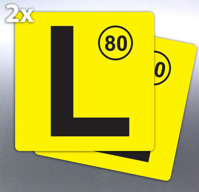 2 of Learner plate 80 Quality Magnets 150 mm squar