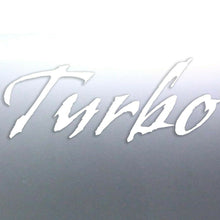 Load image into Gallery viewer, TURBO decal Stickers vinyl cut no background White
