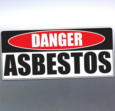 DANGER ASBESTOS Sign 210x100mm safety sign cor-flu