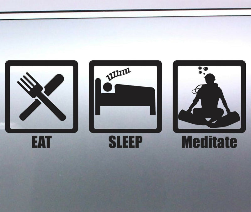 Eat Sleep Meditate Vinyl cut Car Sticker 270 x 100 decal