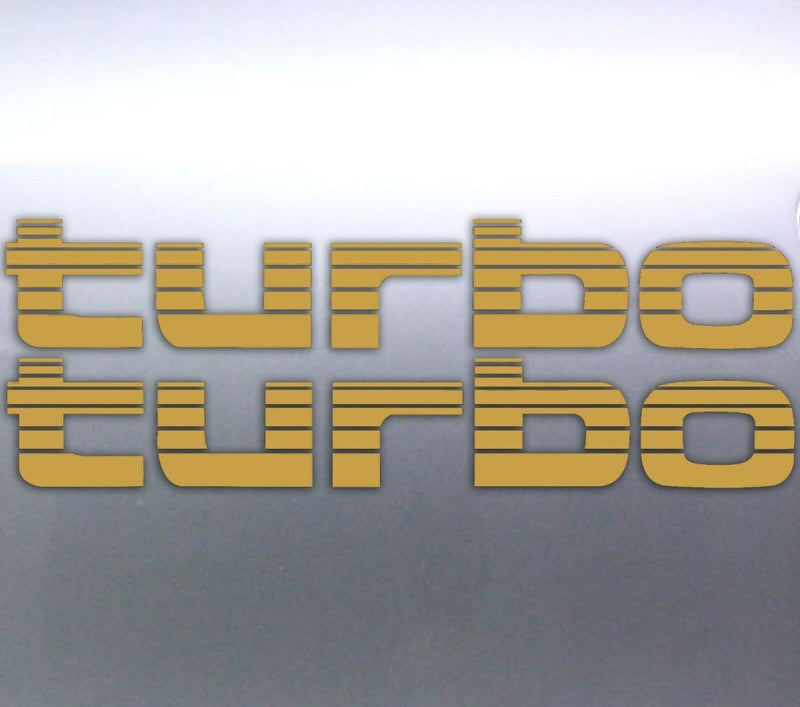 2 x Gold TURBO Stickers Toyota Landcruiser 4WD 4x4 decal