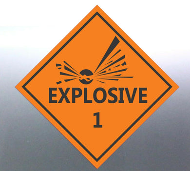 100 at 15cm Explosive sign 1 Decal Safety Material