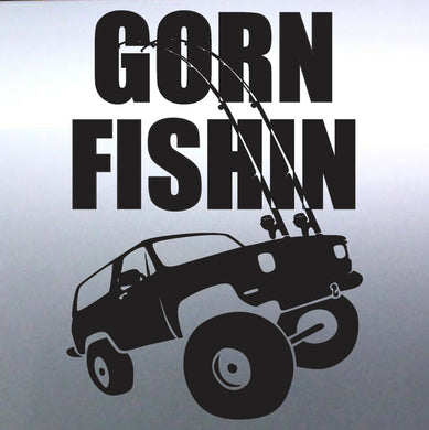 Gorn Fishin sticker with 4x4 truck 4wd fishing Car