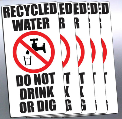 5x Recycled water do not drink Vinyl cut Sticker 1