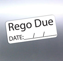 Load image into Gallery viewer, 1 stickers Rego due date 40x18mm oil filter change
