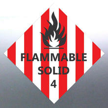Load image into Gallery viewer, 220 mm flammable solid 4 Decal Safety Material Red
