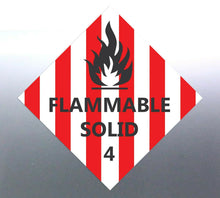 Load image into Gallery viewer, 220 mm flammable solid 4 Decal Safety Material Red
