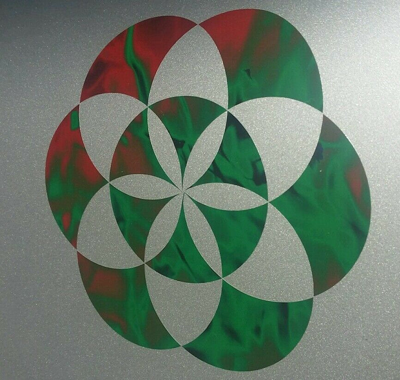 Sacred geometry green orange flames fire Car vinyl