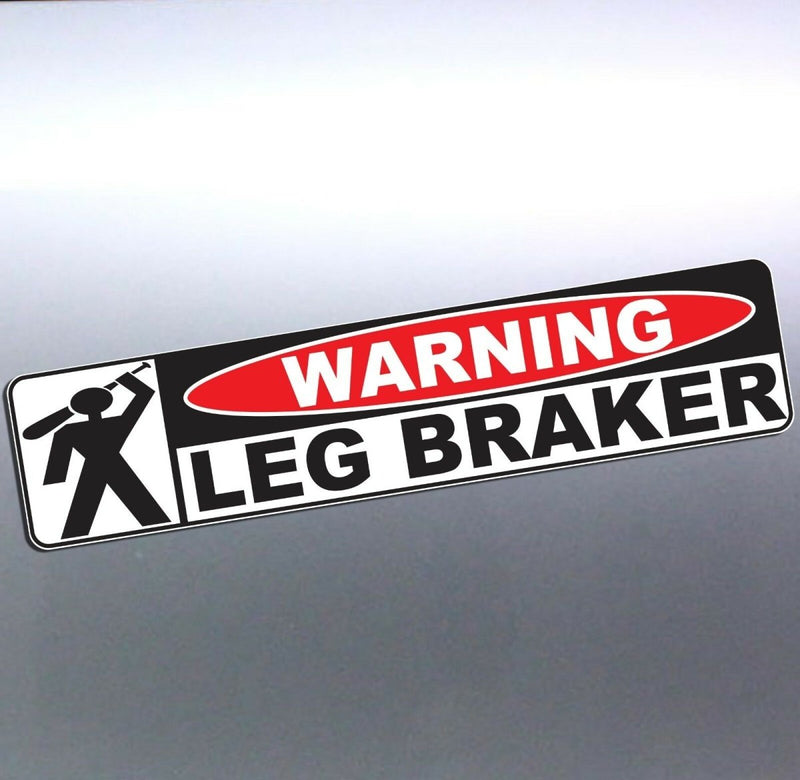 Warning Leg Braker funny crazy man baseball bat Ca