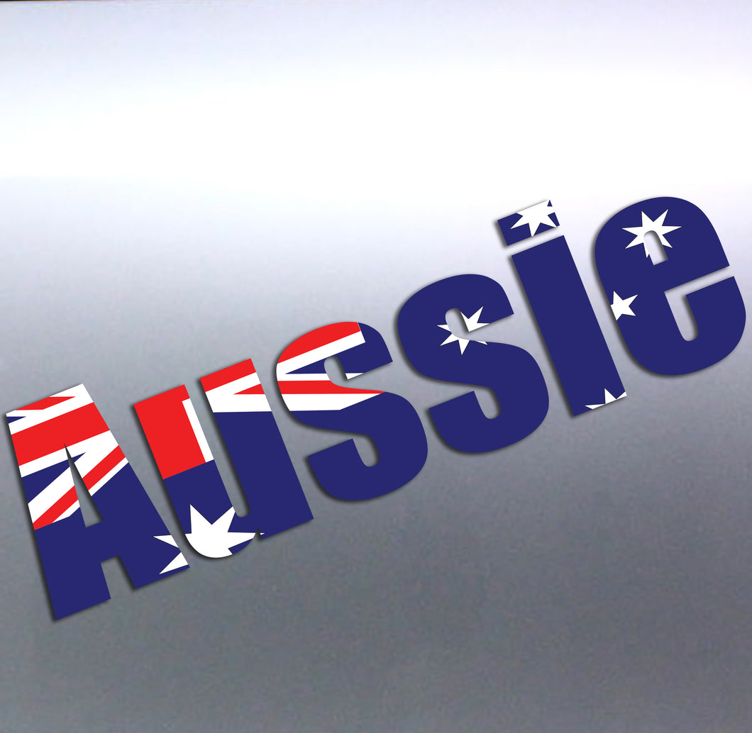 Aussie word sticker vinyl cut letter, Australian d