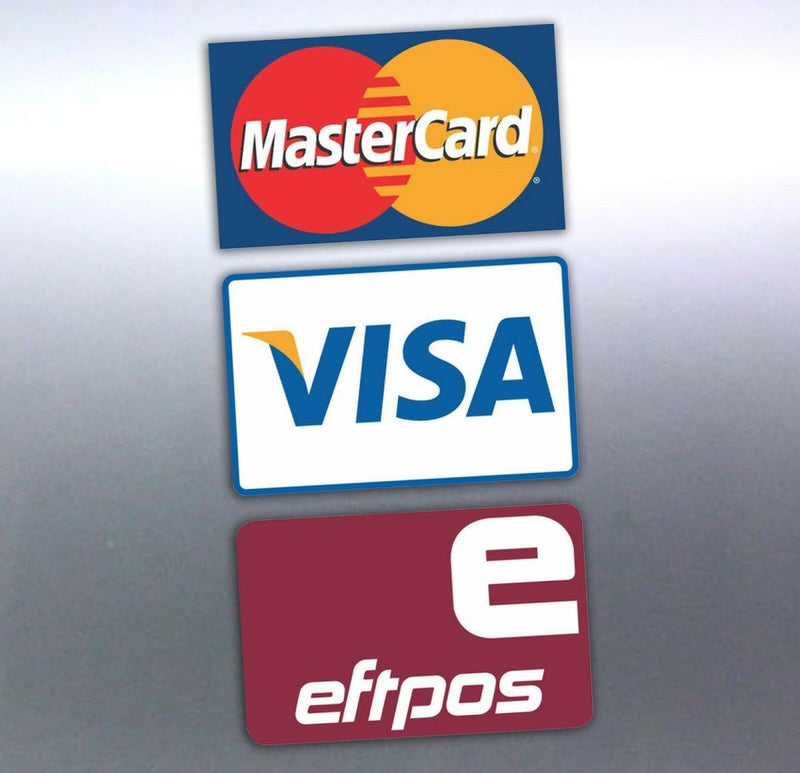 Eftpos available stickers 150x90mm mastercard visa