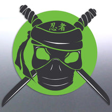 Load image into Gallery viewer, Green Ninja decal sun Japan Skull Swords import Tu
