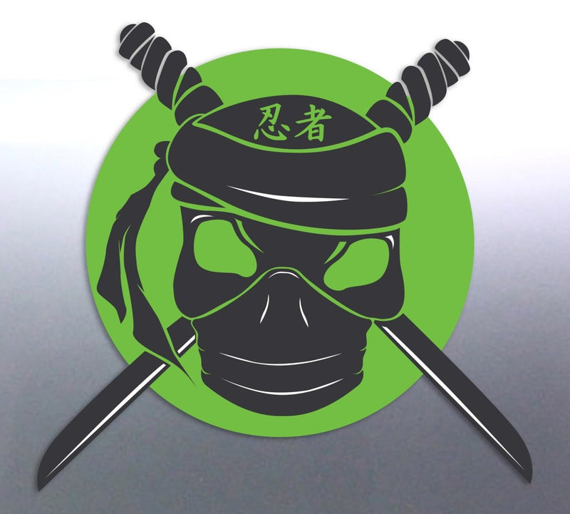 Green Ninja decal sun Japan Skull Swords import Tu