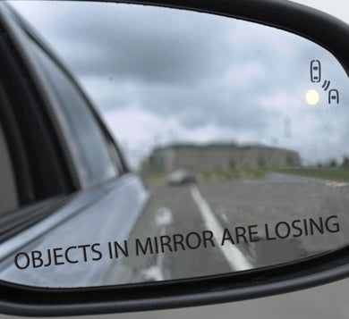 3 x Objects in mirror are Losing Funny 4x4 car Sticker