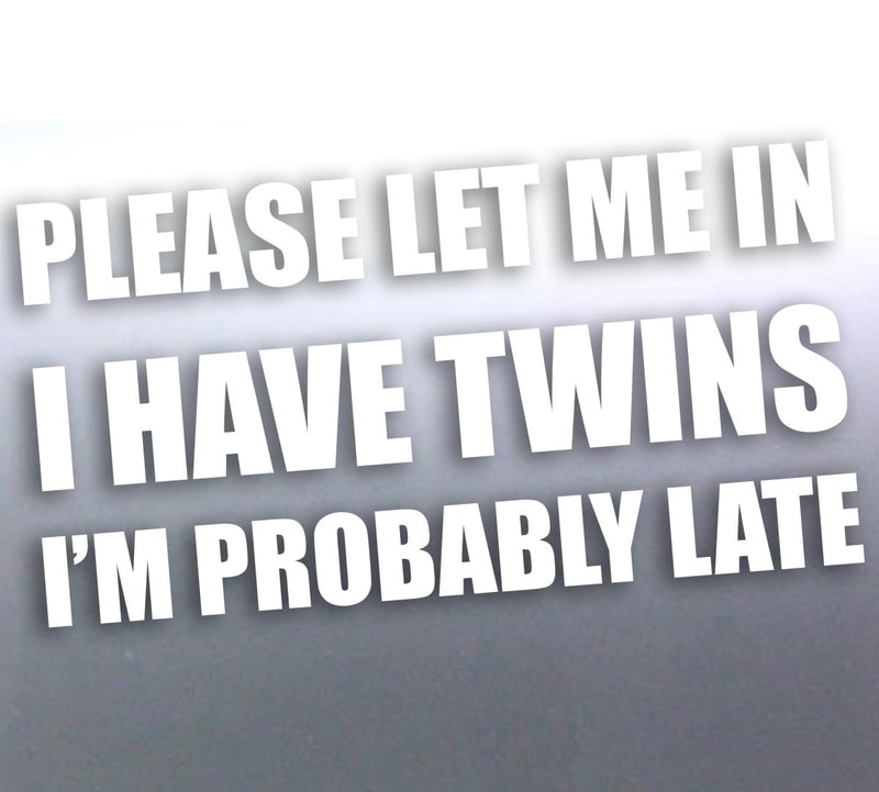 PLEASE LET ME IN I HAVE TWINS I sticker car door