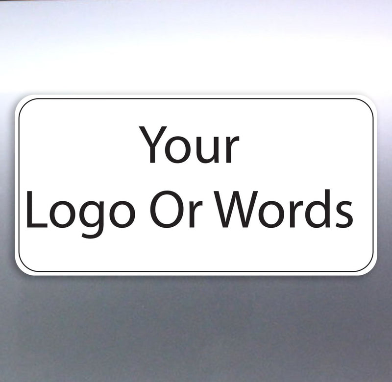 100 Business stickers 45x90mm round circle logo wo